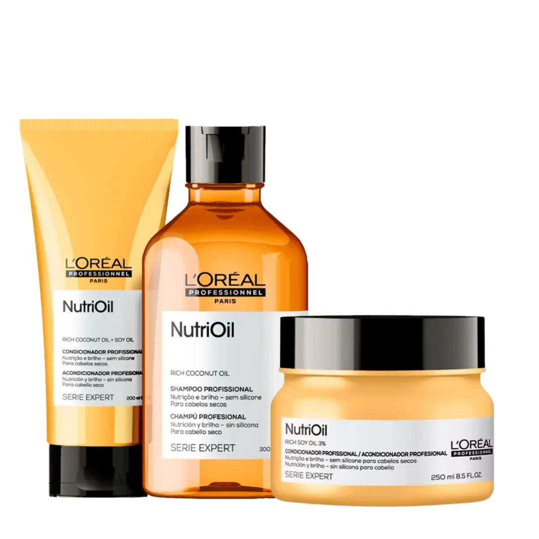 Loreal NutriOil Trio Pequeno Cabelos Ressecados e sem Brilho