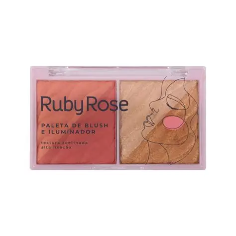 Paleta De Blush E Iluminador REF. HB75331 Ruby Rose