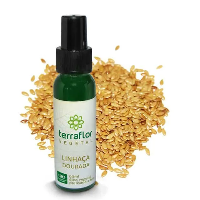 Óleo vegetal de Linhaça dourada - Terra Flor - Frasco com 60ml