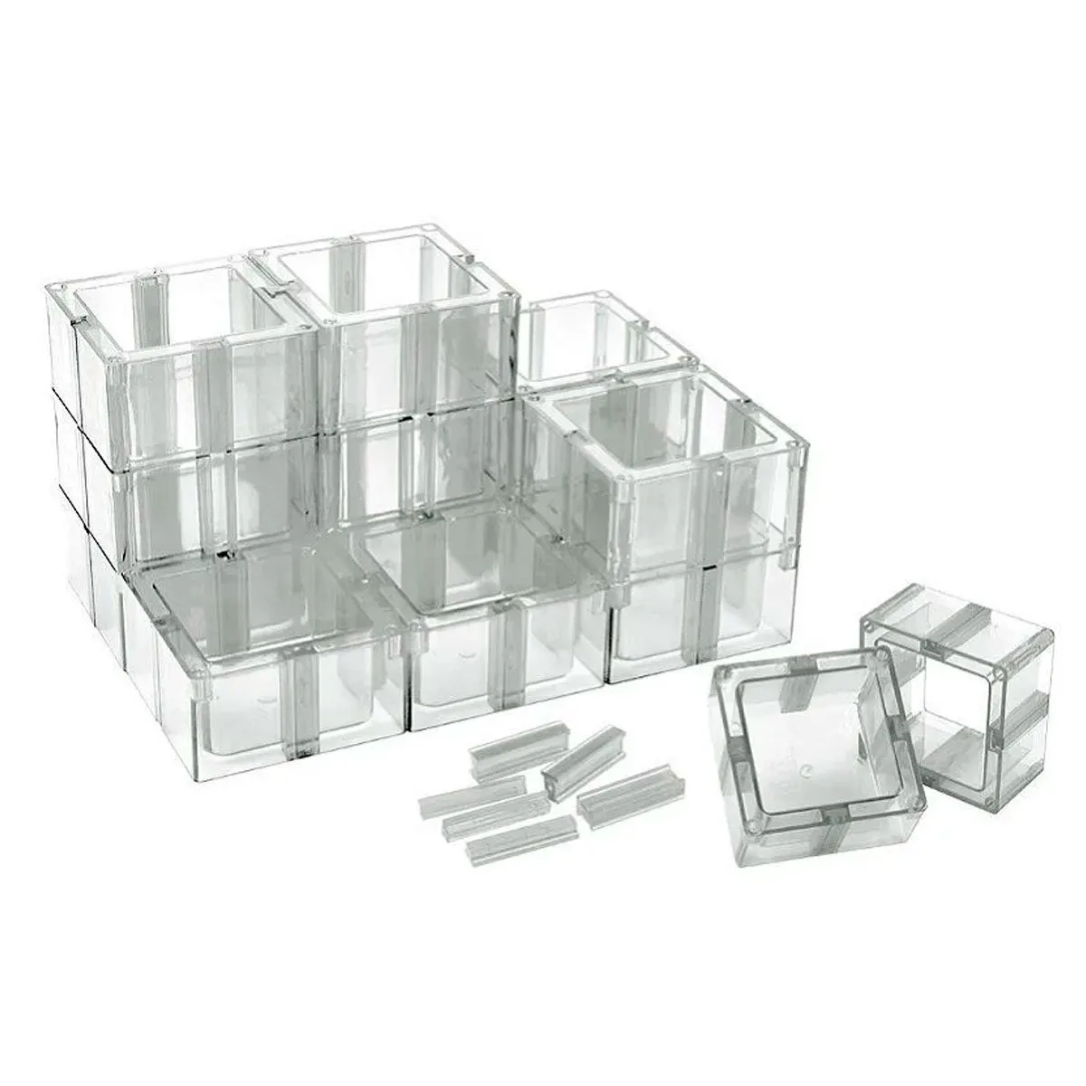 Organizador Multiuso Com 12 Unidades Montável Transparente