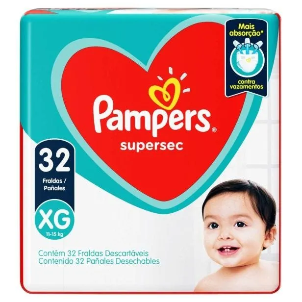 Pampers Fralda Super Sec XG 32un
