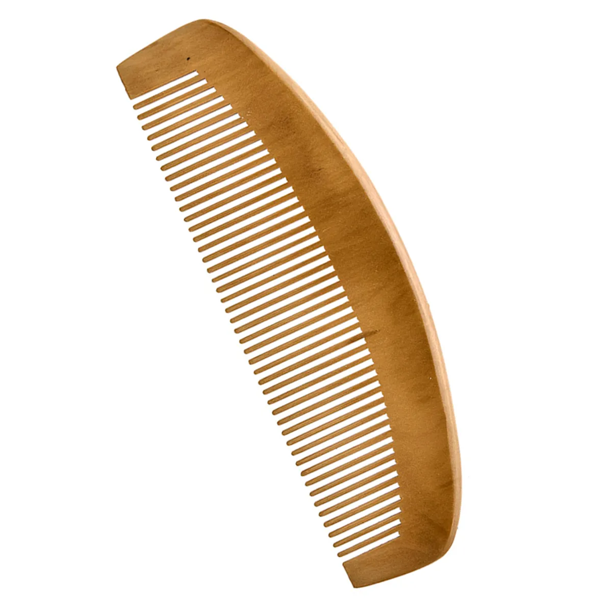 Pente de Madeira Para Cabelo Barba e Bigode Meia Lua