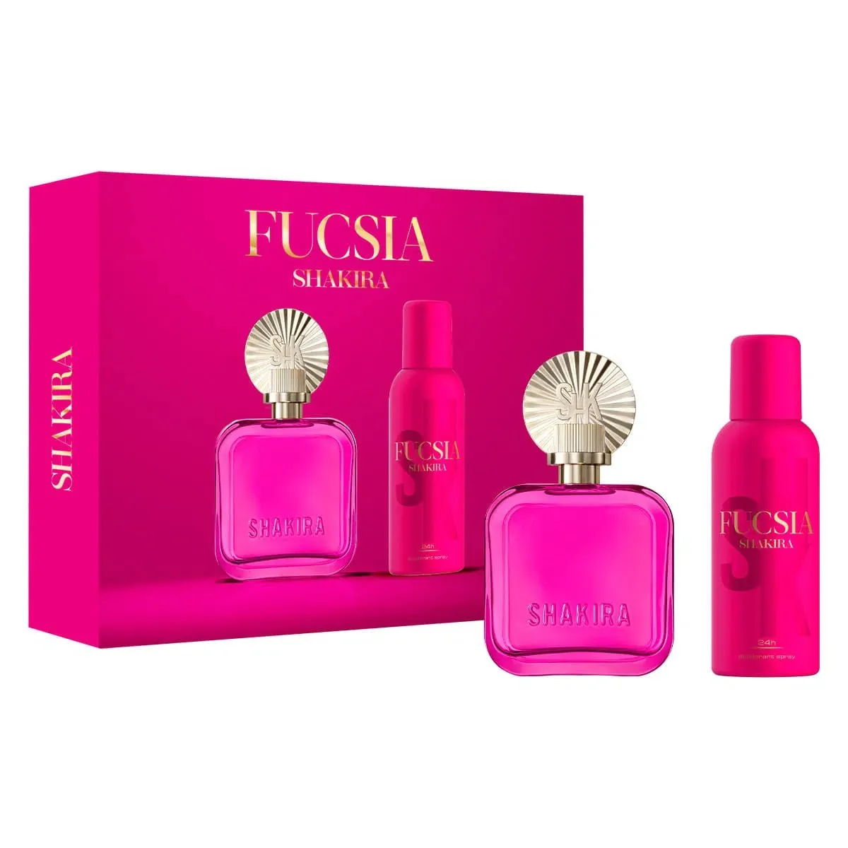 Perfume Shakira Feminino Kit Fucsia 80ml + Deodorant Spray 150ml