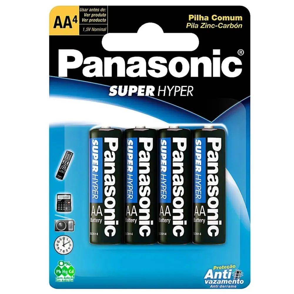 Pilha Panasonic Pequena Aa - Um-3Shs Com 04 Unidades