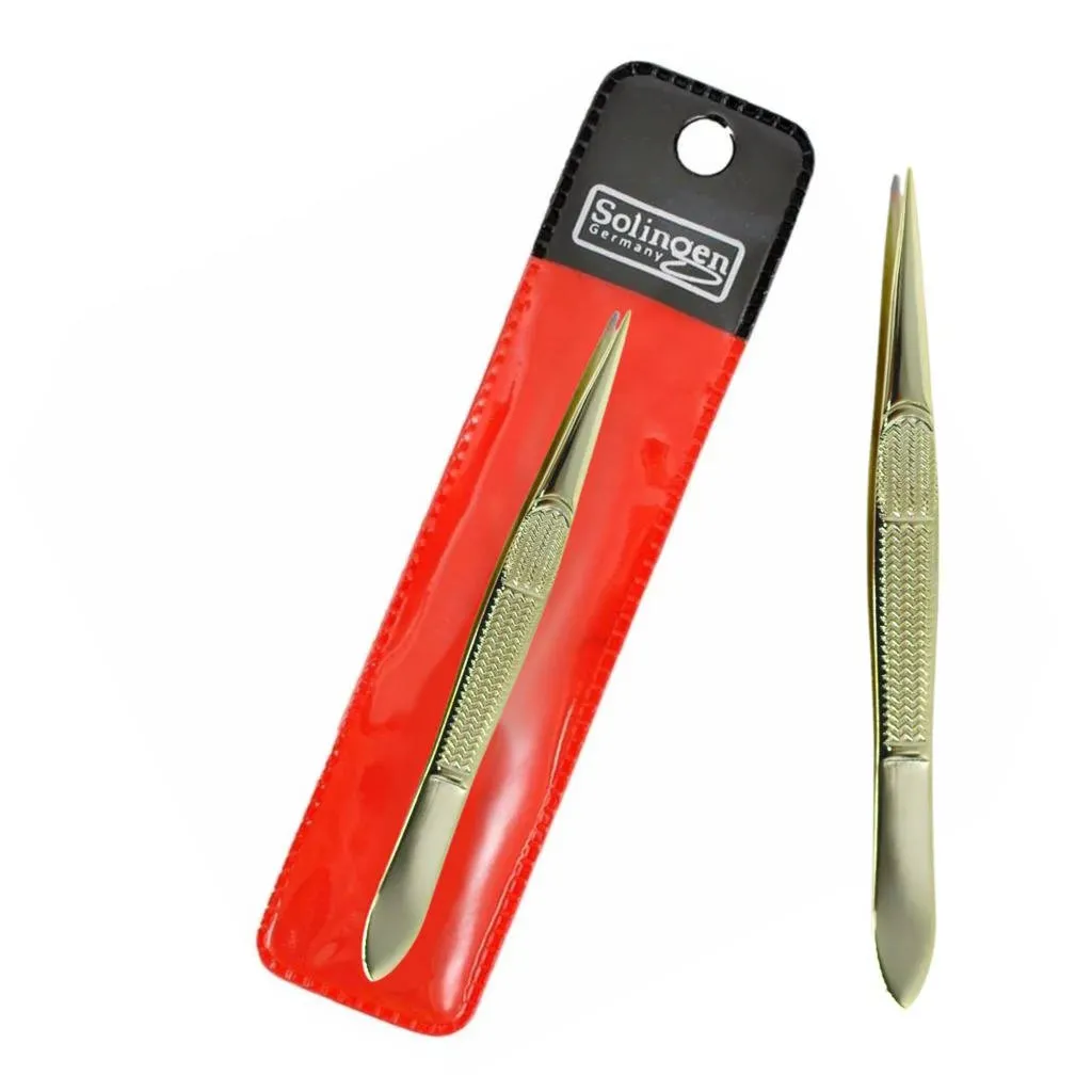 Pinça Profissional Solingen Dourada Ponta Fina