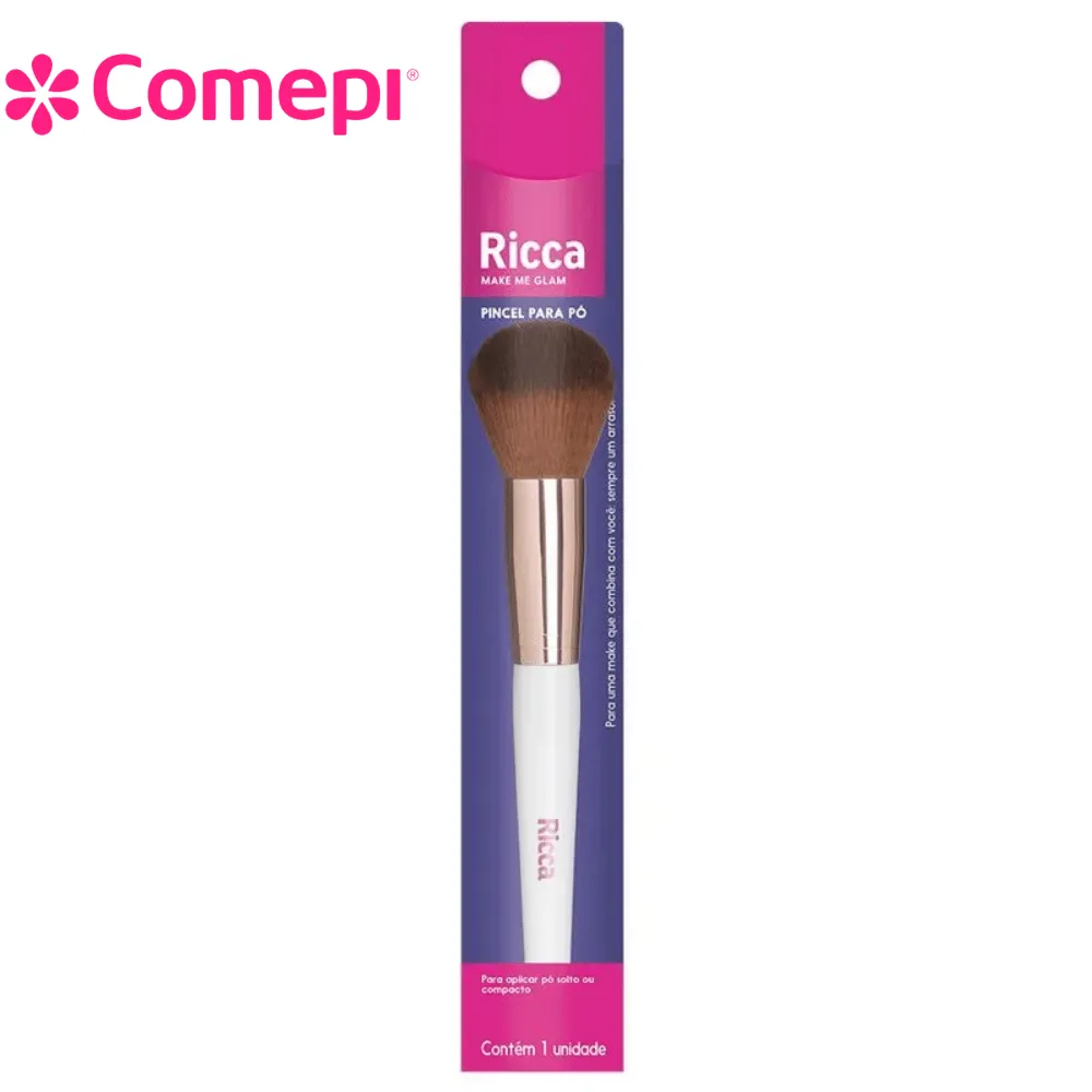 Pincel Rose Gold Para Pó Ricca