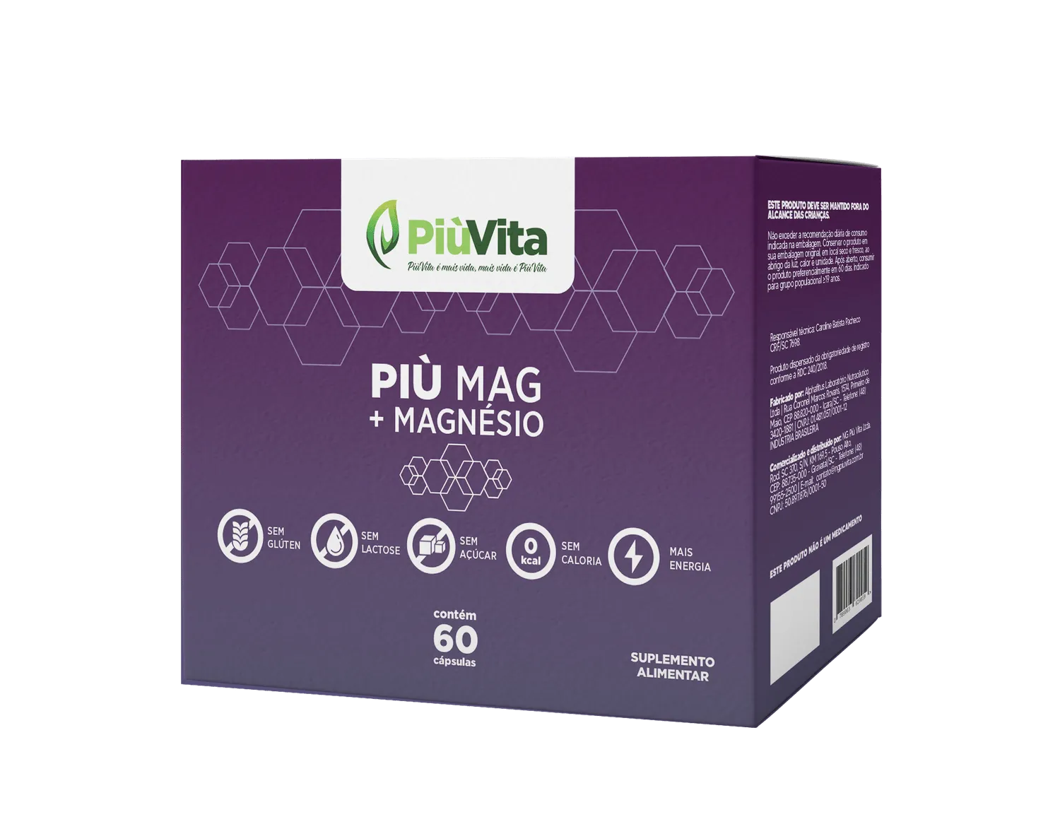 PiùVita Più Mag + Magnésio com 60 Cápsulas