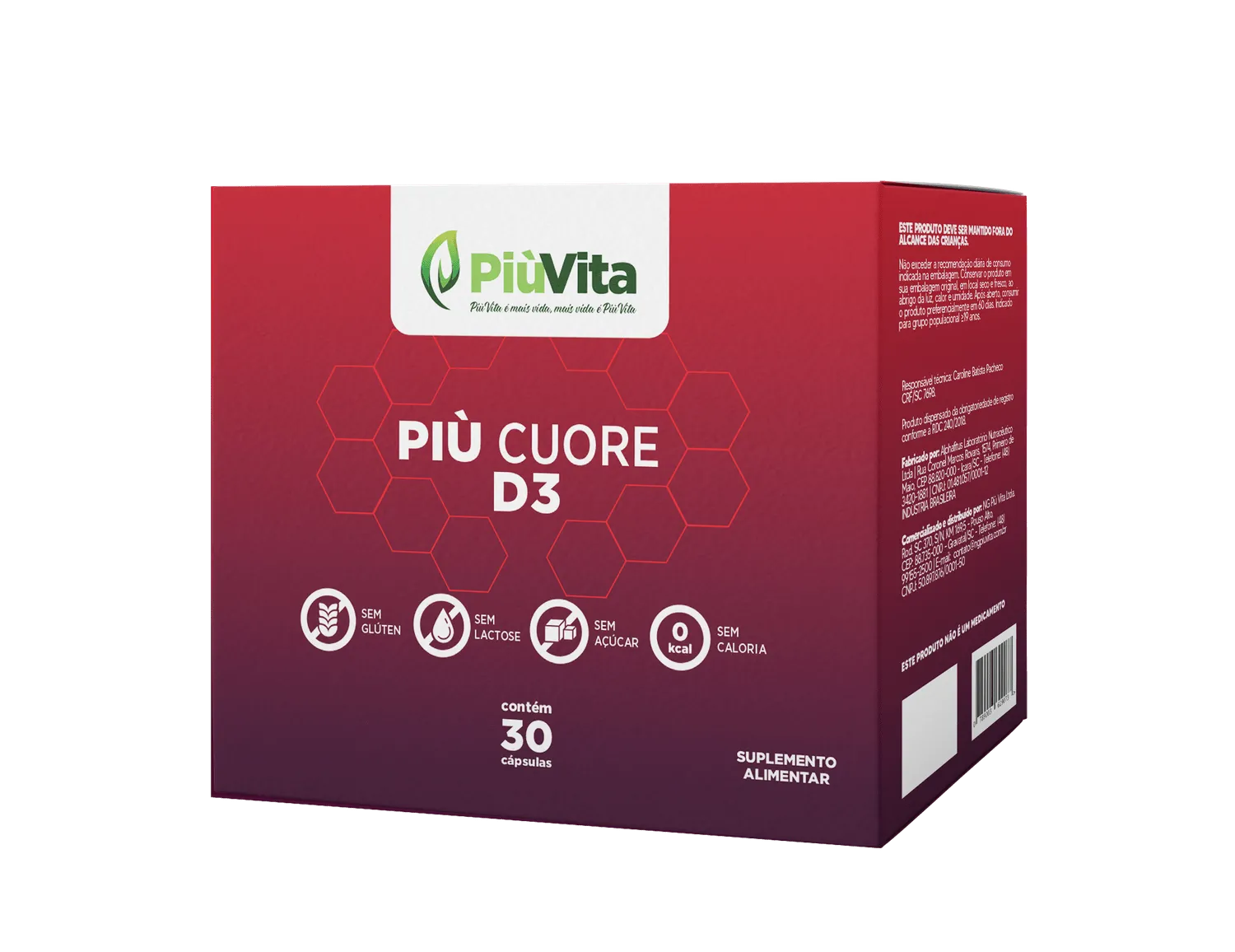 PiùVita Più Cuore D3 com 30 Cápsulas