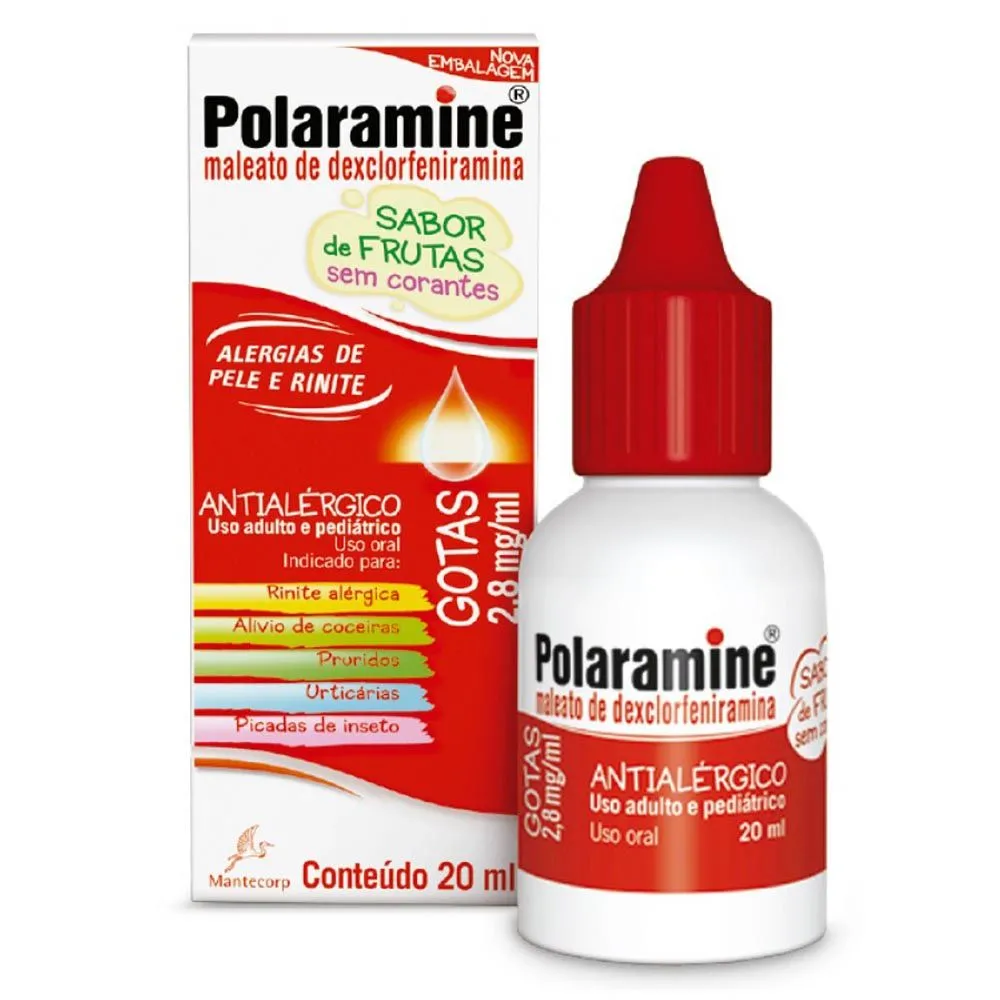 Polaramine 2,8Mg/Ml Sabor Frutas Vermelhas Gotas C/ 20 Ml