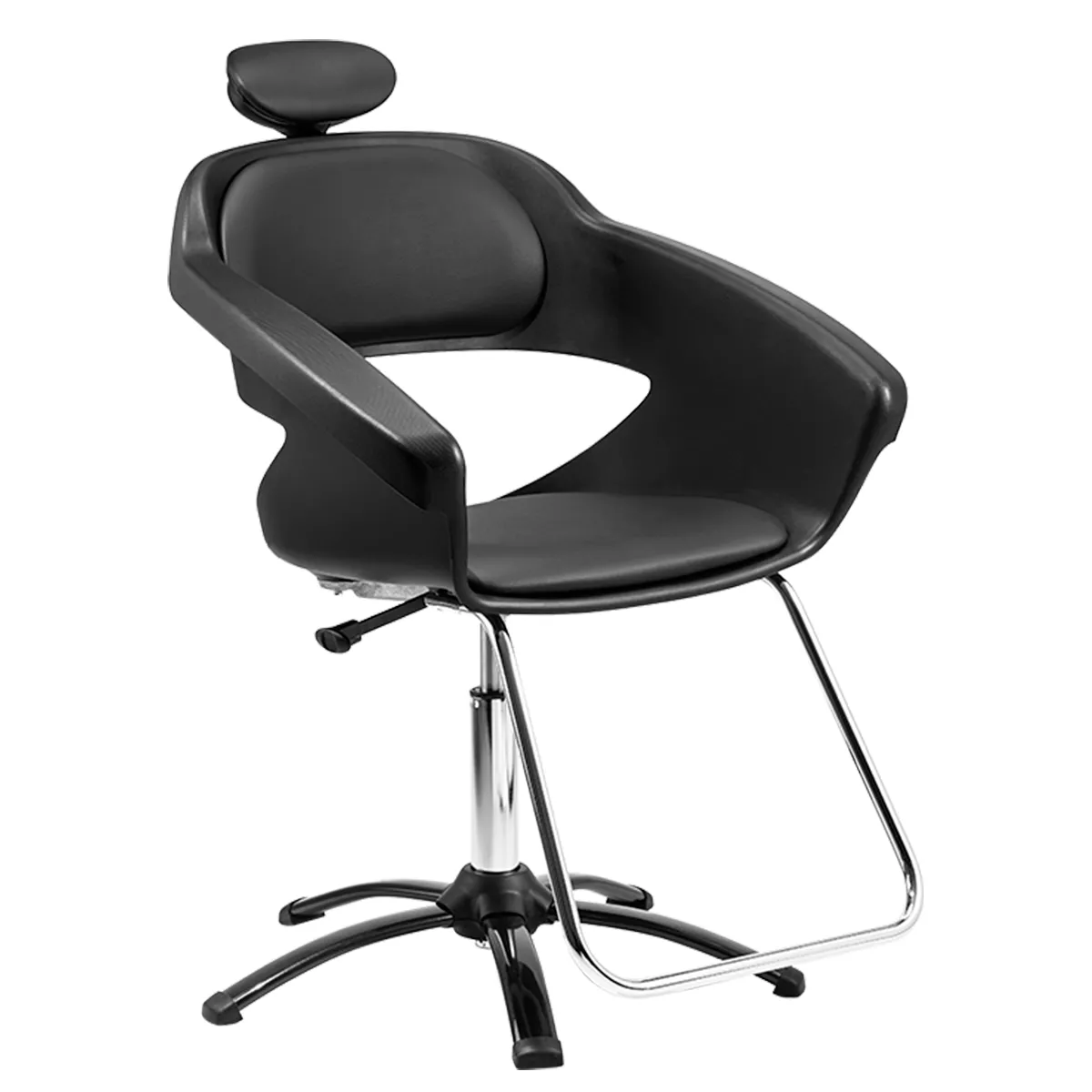 Cadeira Hidráulica Para Cabeleireiro Primma Manual Dompel Preto