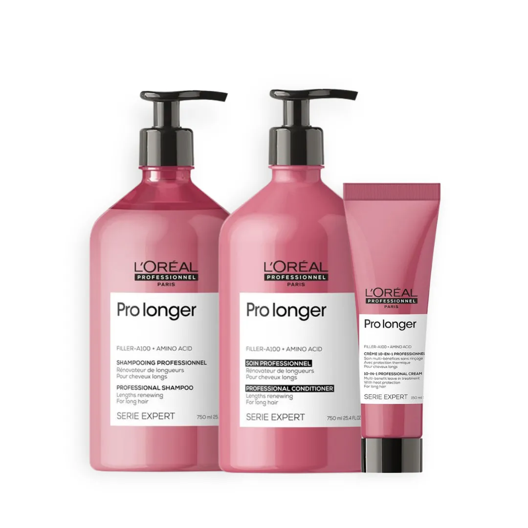 Kit Loreal Pro Longer Sh 750ml + Cond 750ml + Leave-in 150ml