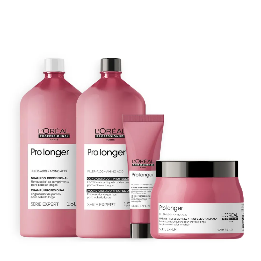 Kit Loreal Pro Longer Fios FInos Salon Trio + Leave-in 150ml
