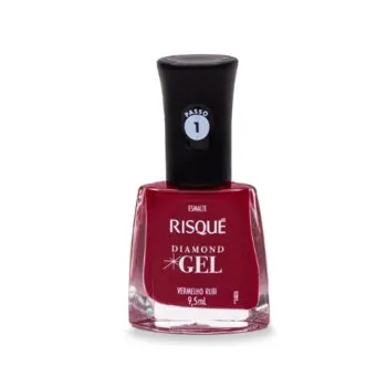 ESMALTE RISQUE DIAMOND GEL VERMELHO RUBI 9,5ML Cód. 10890