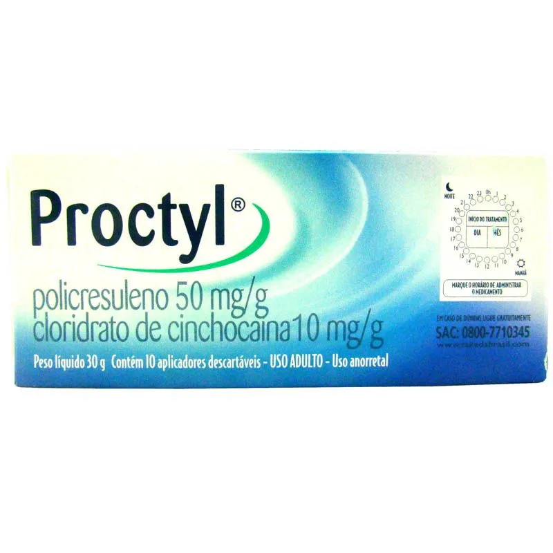Proctyl Pomada 30G C/ 10 Aplicadores