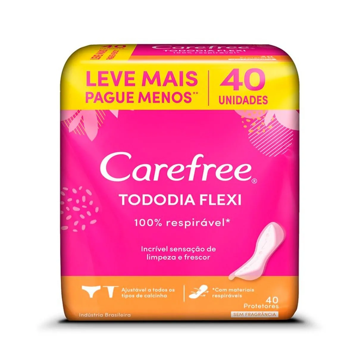 Protetor Diário Carefree Tododia Flexi Sem Perfume Com 40 Unidades
