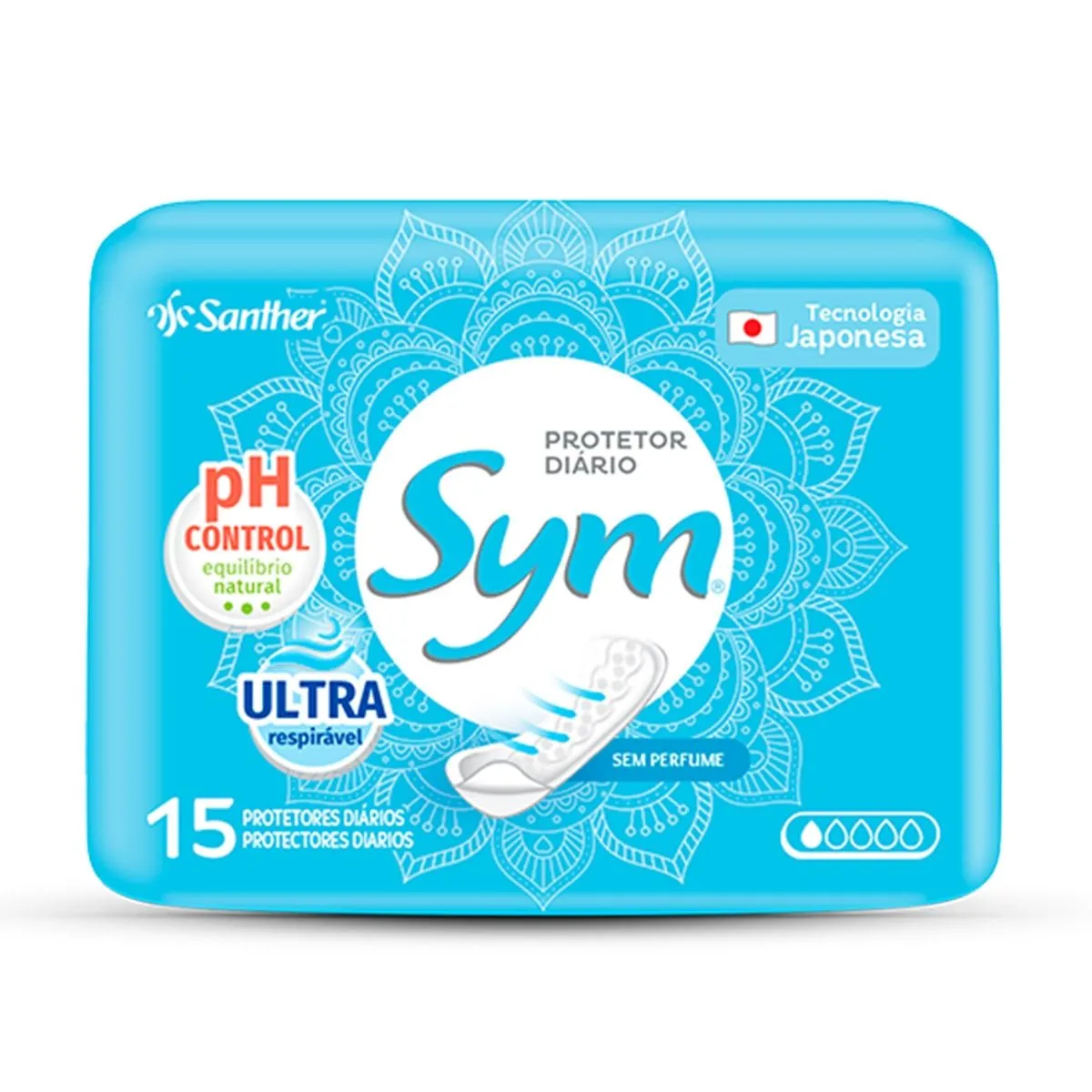 Protetor Diário Sym Sem Perfume 15 Unidades