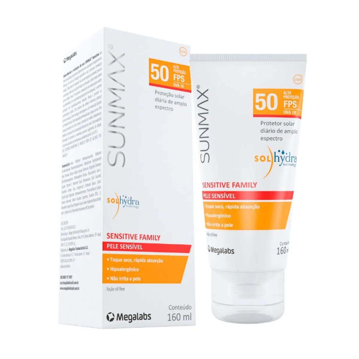 Protetor Solar Corporal Sensitive FPS 50 Sunmax Family 160ml