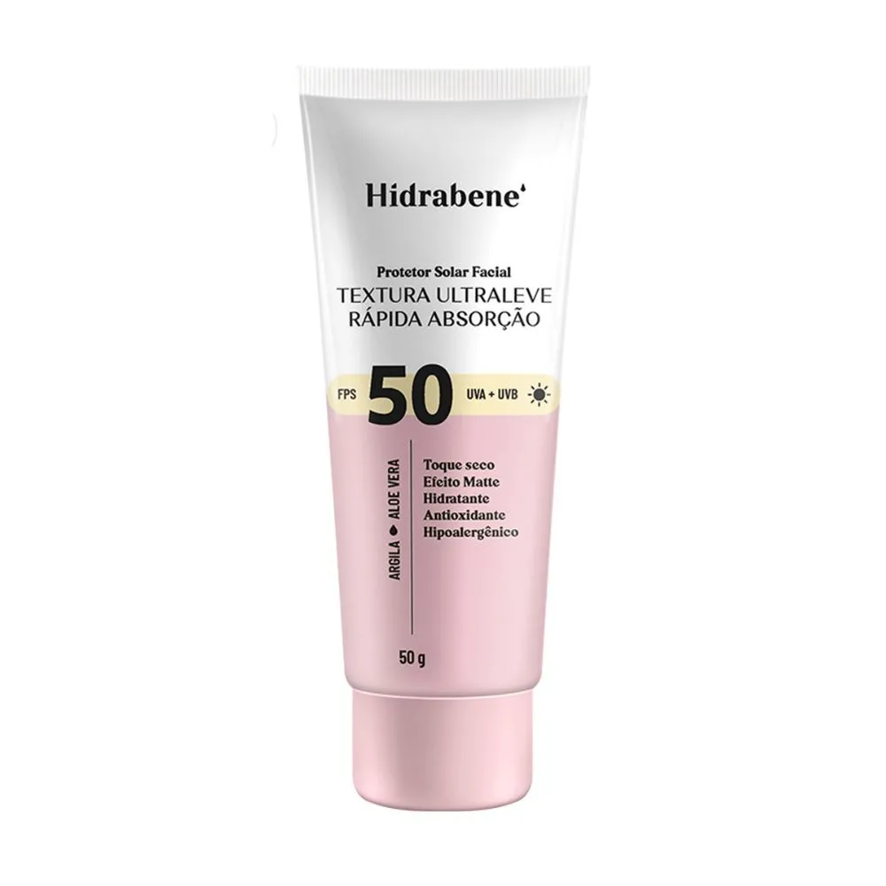 Protetor Solar Facial Hidrabene Textura Ultra Leve FPS50 50g