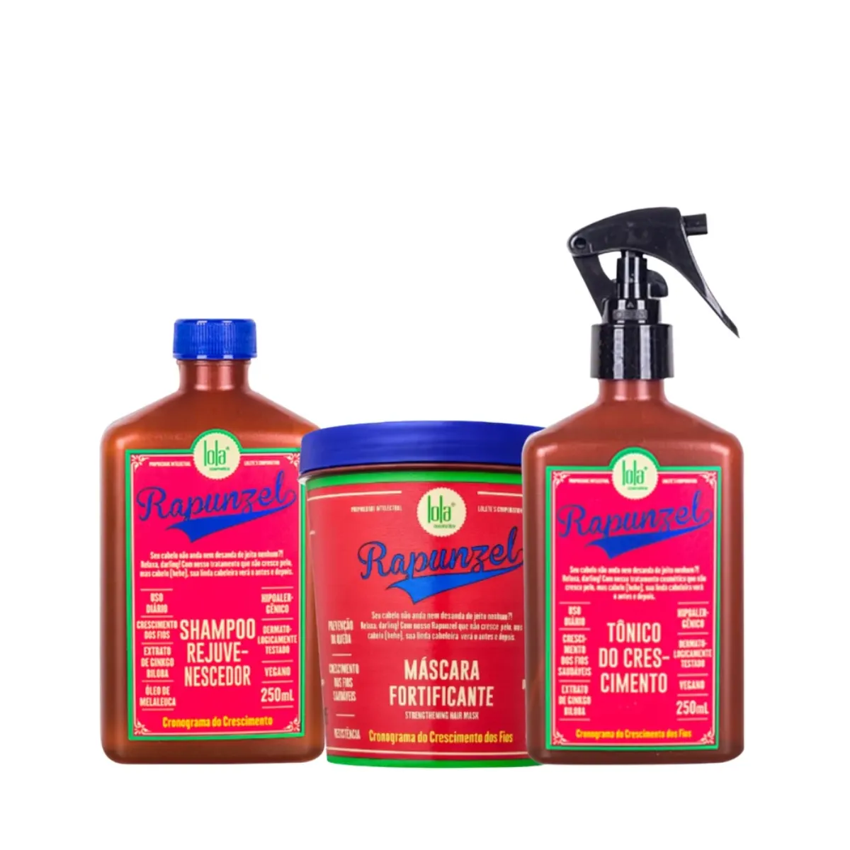 Lola Rapunzel Shampoo + Máscara + Tônico de Crescimento