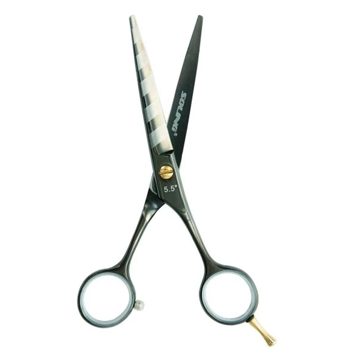 Tesoura Profissional Soling Fio Navalha Premium Preta 5.5 Polegadas