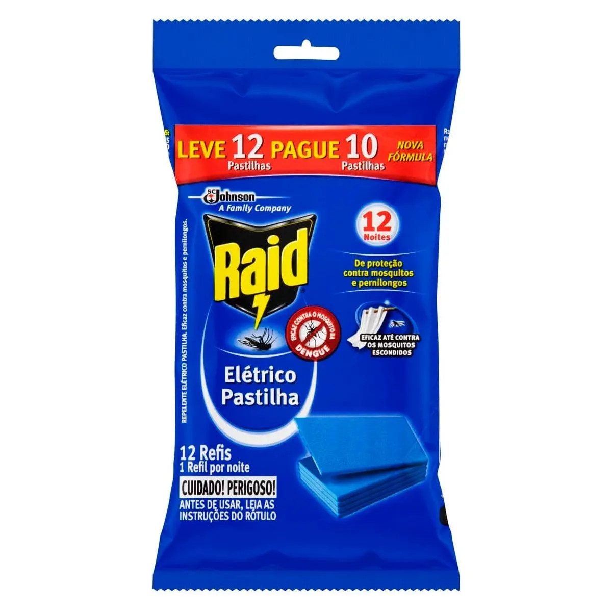 Repelente Raid Elétrico Pastilhas Leve 12 Pague 10 Unidades