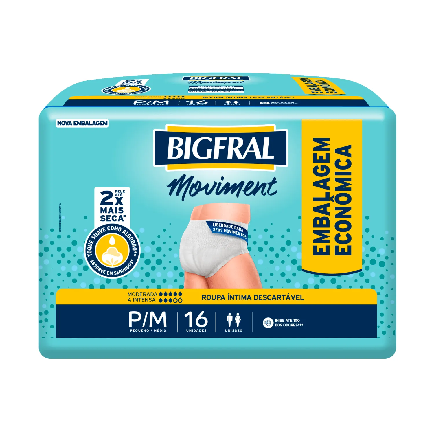 Bigfral Roupa Intima Descartável Adulto Moviment P M 16UN