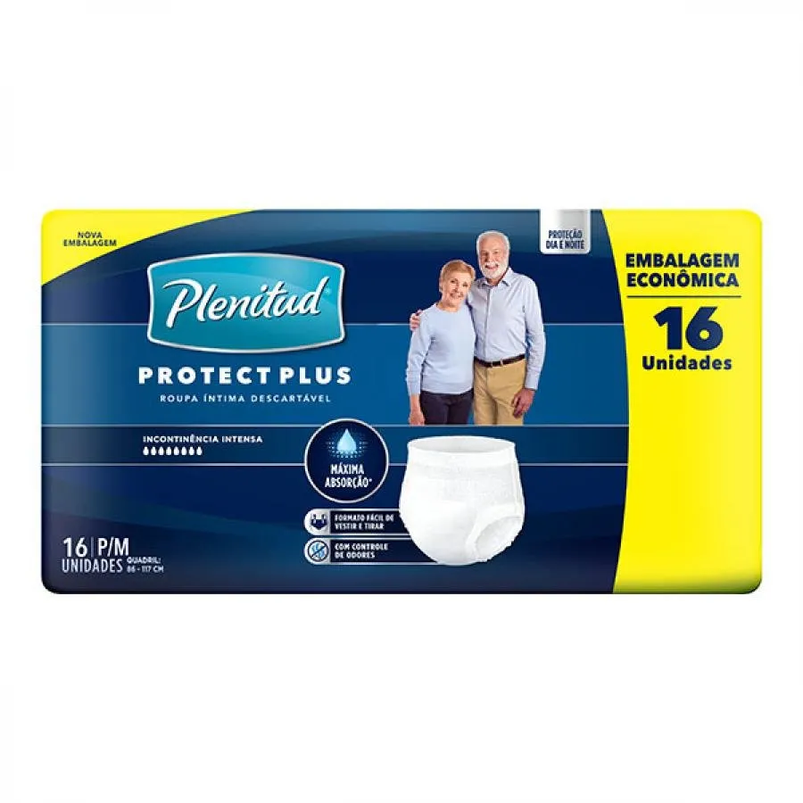 Plenitud Protect Plus Roupa Íntima Descartável P/M 16UN