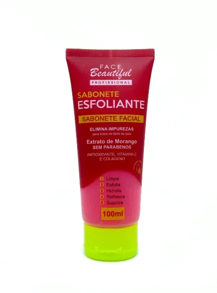 Sabonete Esfoliante Face Beautiful 100ml Morango