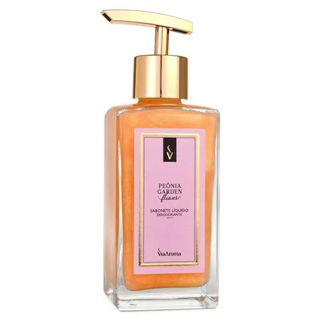 Sabonete Liquido Desodorante Peônia Garden - Via Aroma - Frasco com 25
