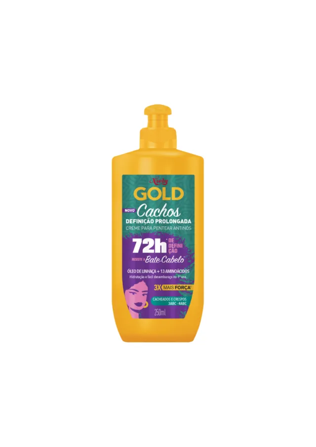 Creme Para Pentear Antinós Cachos Definição Prolongada 250ml - Niely Gold