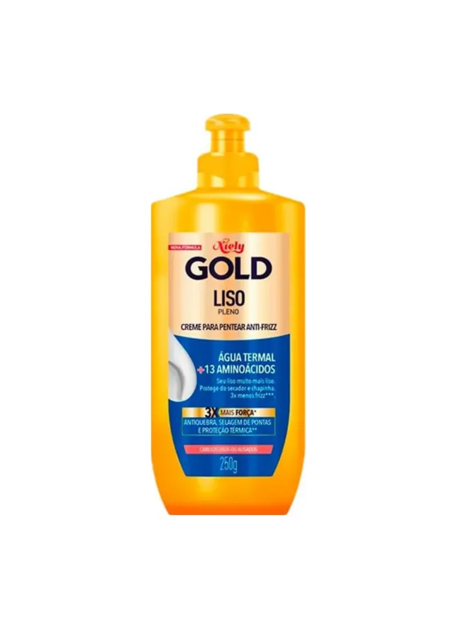 Creme Para Pentear Anti-Frizz Liso Pleno 250g - Niely Gold