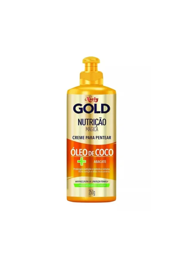 Creme Para Pentear Nutrição Mágica Óleo De Coco 250g - Niely Gold