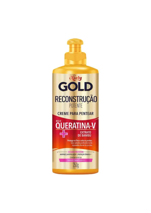 Creme Para Pentear Reconstrução Potente Queratina 250g - Niely Gold