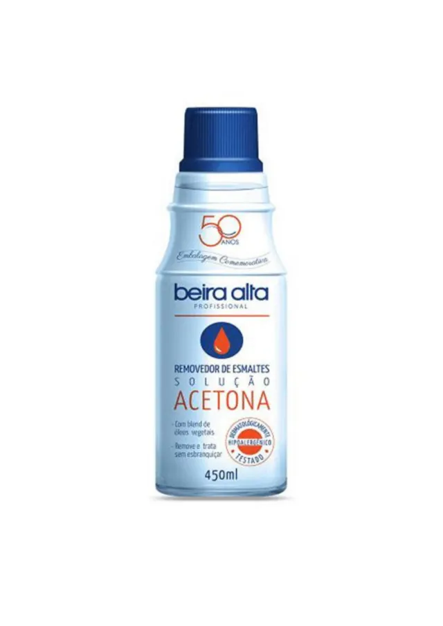 Removedor De Esmalte Solução Acetona 50 Anos 450ml - Beira Alta