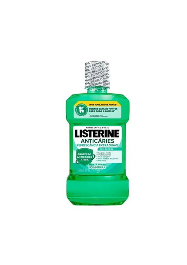 Enxaguante Antisséptico Bucal Anticáries Zero Álcool com 500ml - Listerine