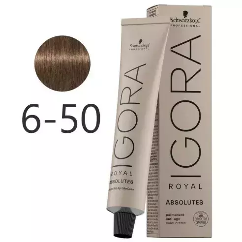 Coloração Igora Royal Absolutes-Ira 6-50 Louro Escuro Dourado Natural 60ml Schwarzkopf