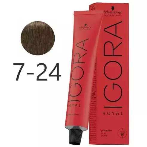 Schwarzkopf Igora Royal Coloração Tom 7-24 Louro Médio Fumê Bege 60g