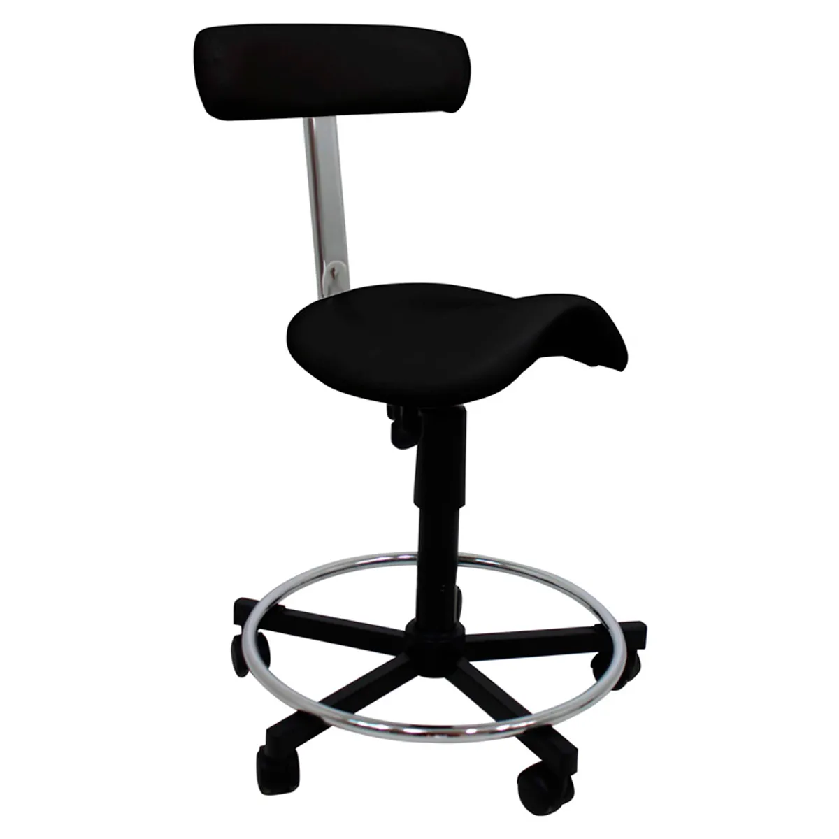 Cadeira Mocho Sela com Encosto Preto Olimpo