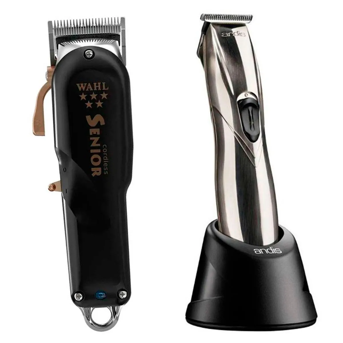 Kit Máquina Senior Black Cordless + Andis Slimline Pro Li Prata Bivolt