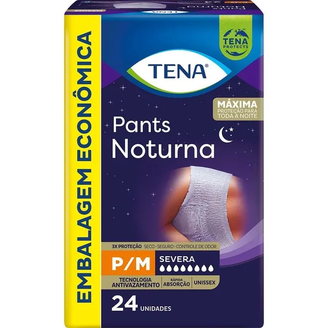 Roupa Intima Tena Pants Noturna P/M Com 24 Unidades