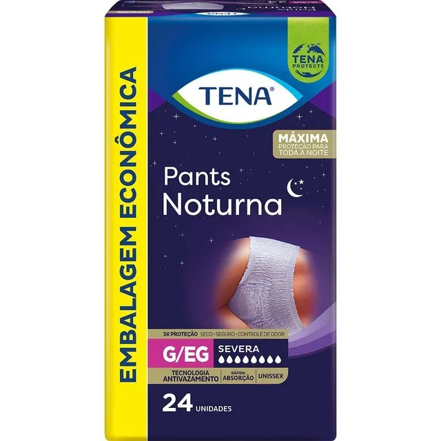 Roupa Intima Tena Pants Noturna G/Eg Com 24 Unidades