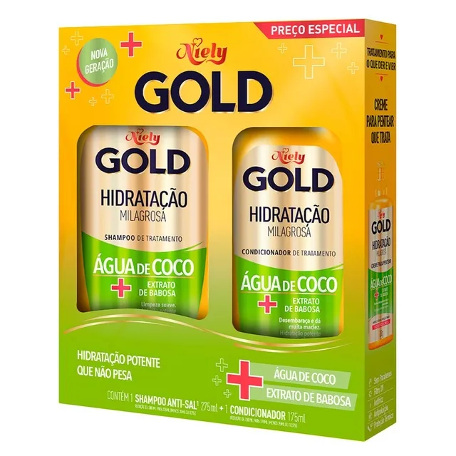 Kit Niely Gold Água De Coco Shampoo 275ml+ Condicionador 175ml