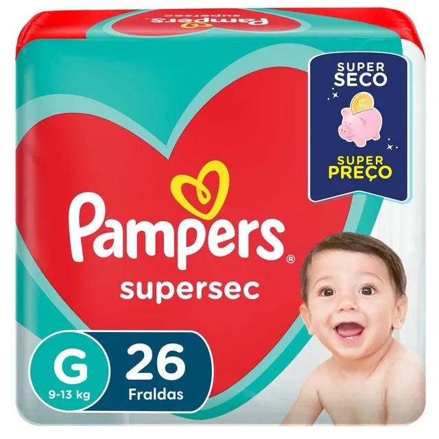Fralda Supersec Pacotao ”G” Pampers Simples Pc26Un