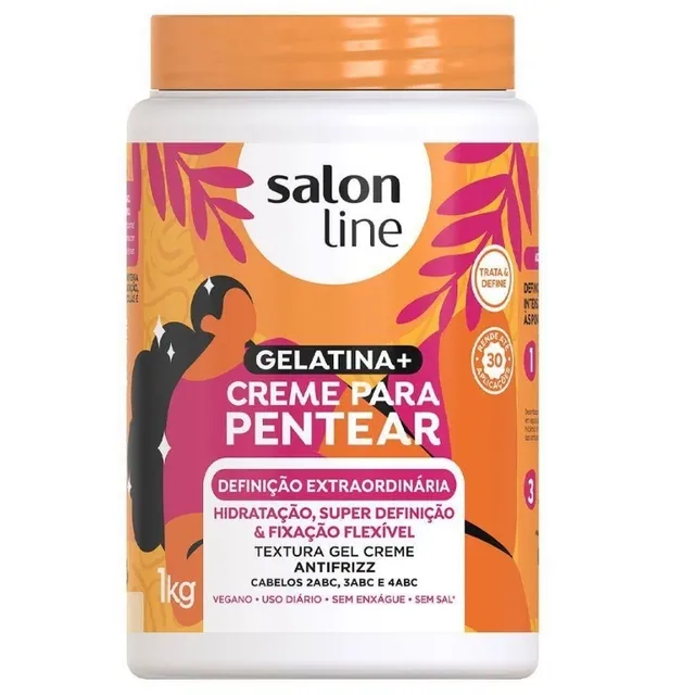 Creme Para Pentear + Gelatina Definição Extraordinária 1kg Salon Line