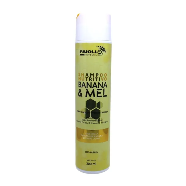 Shampoo Nutritivo Banana E Mel Paiolla 300ml Cabelos Fortes