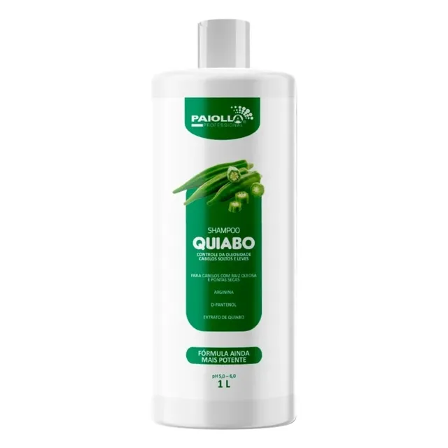 Shampoo Controle De Oleosidade Pontas Seca Quiabo Paiolla 1L