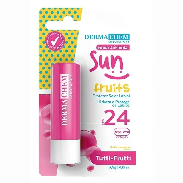 Protetor Solar Labial Dermachem Tutti Frutt Fps24 3,5g