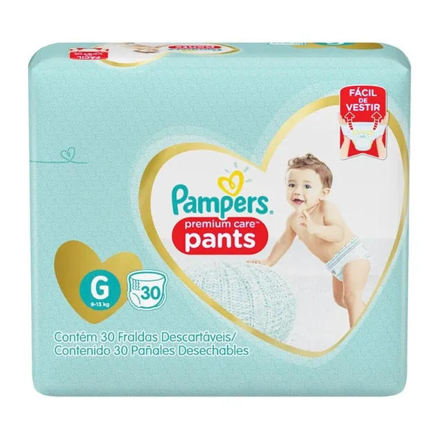 Fralda Infantil Pampers Premium Care Pants Tamanho G com 30 Unidades