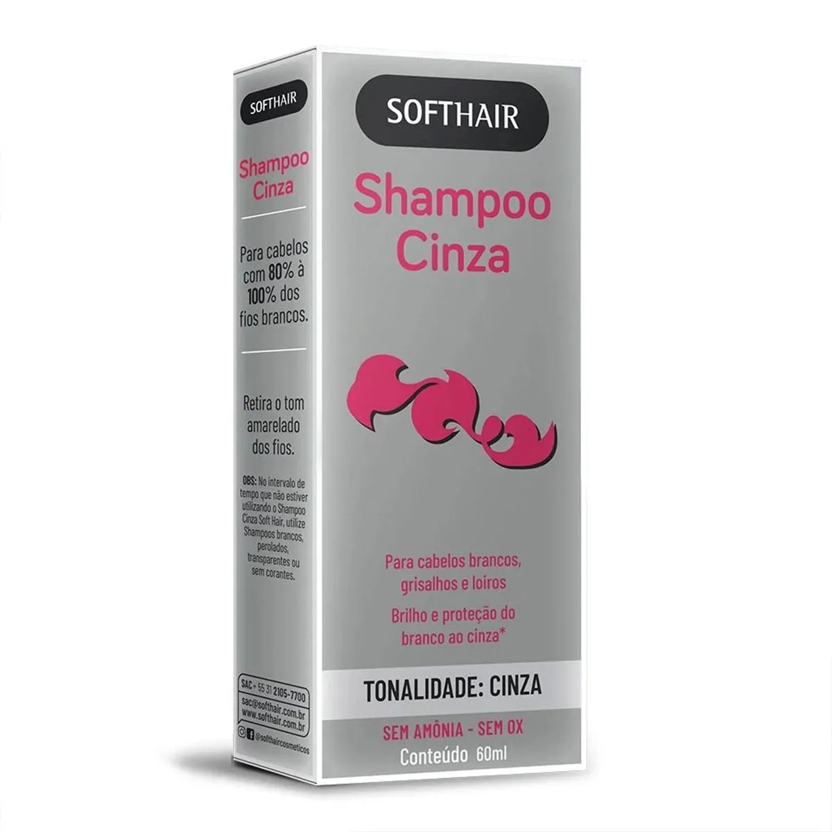 Shampoo Cinza 80% à 100% Soft Hair 60ml