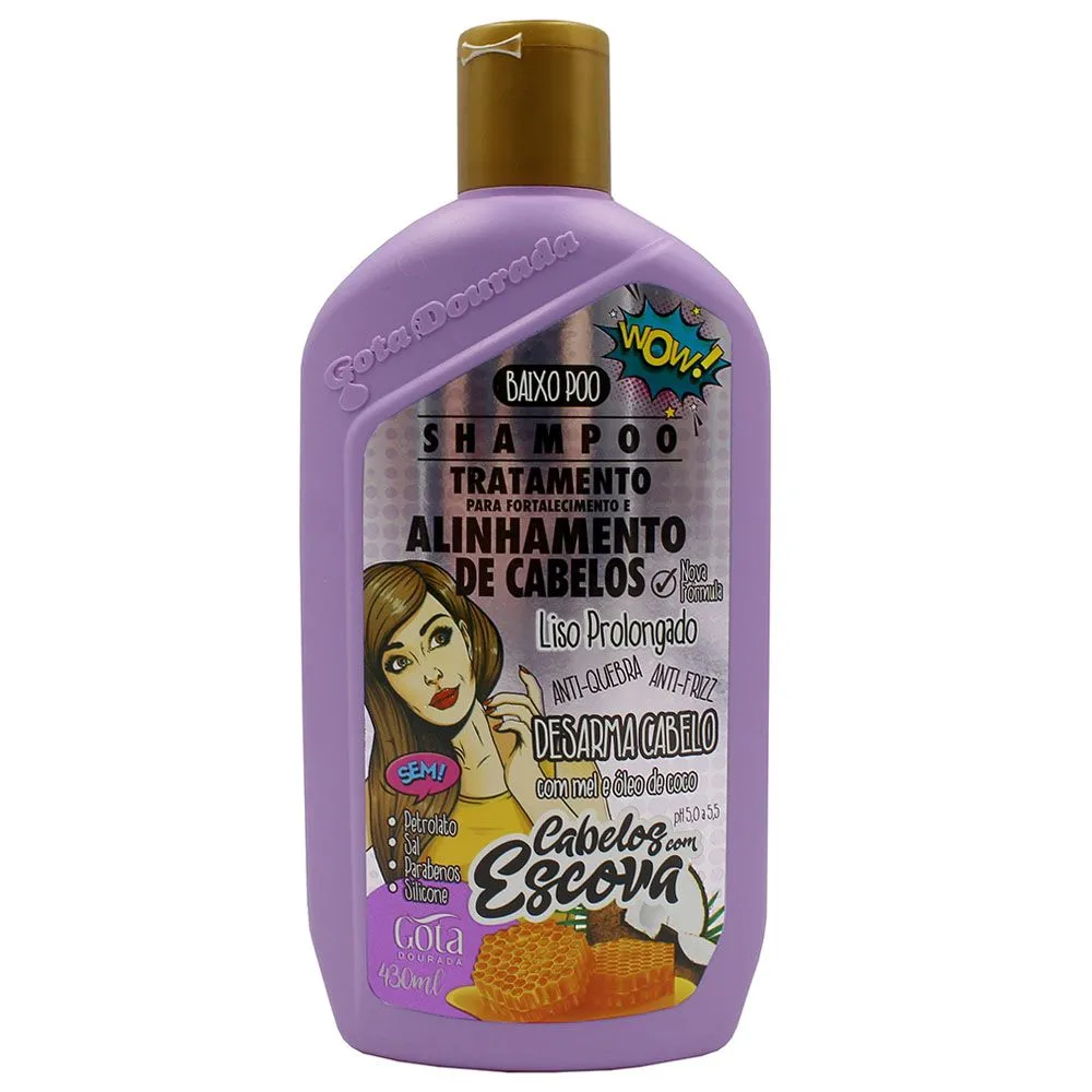 Shampoo Gota Dourada Cabelos Com Escova 430ml
